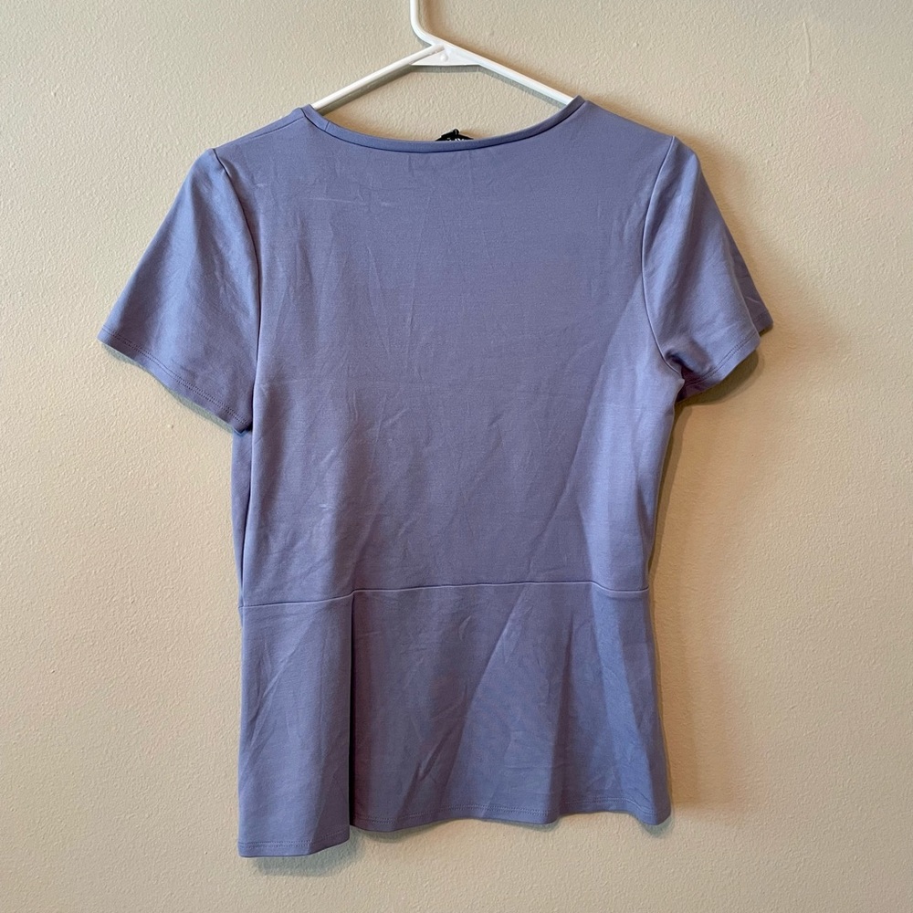 Express Periwinkle Purple Tie Front Short Sleeve Tee Size Medium - Picture 2 of 4